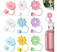 LuLiyLdJ Cubre pajitas para 9 tazas, 10 mm, silicona a prueba de polvo, reutilizables