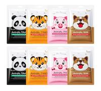 LuLiyLdJ Mascarillas faciales con motivos animales, Mascarilla facial para niños, Set de belleza para niñas, 8 Piezas