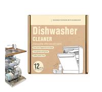 LuLiyLdJ Pastillas Limpiadoras para Lavavajillas 12 Piezas, Descalcificante y Desengrasante, Limpiador para Eliminar Cal y Olores, Con Aroma a Limón