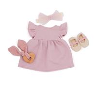 LullaBaby - Conjunto de Muñeca Bebé - Conjunto de ropa - Vestido, diadema, mordedor y zapatos rosas - Ropa para muñecas de 36 cm - Juego imaginativo - Juguete para niños a partir de 2 años