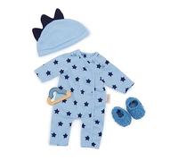 LullaBaby - Conjunto para la Hora de Dormir - Conjunto de Ropa para muñecas de 36 cm - Gorro con Suaves Pinchos 3D, mordedor, Zapatillas de Peluche - Juguete para niños a Partir de 2 años