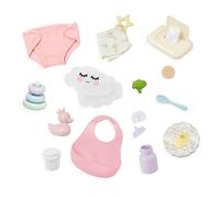 LullaBaby Meal Time & Changing 14-Inch Accessories - Diaper, Bib & Pretend Food - Imaginative Play - Toys For Kids Ages 2 & Up - Baby Doll Care & Feeding Set, Multicolor (Maison Battat Inc. LBY7635Z)