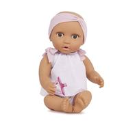 LullaBaby - Muñeca Bebé- Conjunto de 2 Piezas y Diadema Rosa - Muñeca Realista de 36m - Tono de Piel Oliva y Ojos Marrones - Cuerpo Blando y Traje Desmontable - Juguete para niños a Partir de 2 años