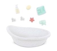 LullaBaby Set de Baño-Juguetes Accesorios Juego Real con Agua-Niños a Partir de 2 años-Bañera para muñecas bebé, Multicolor, Small (Maison Battat Inc. LBY7665Z)