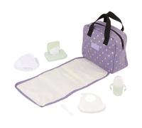 LullaBaby - Set de Bolsa para pañales Muñeca Bebé - Bolsa para pañales con Cambiador - Bolsillos de Almacenamiento y Juguete de Suministros - Accesorios para muñecas - Niños de 2 años en adelante