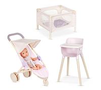 LullaBaby - Set de muñeca bebé con guardería de Juego - Muñeca Realista de 36m - Tono de Piel Claro y Ojos Azules - Juguete para niños a Partir de 2 años