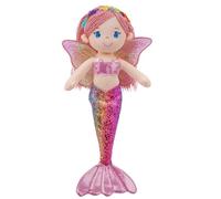 Lullaberry Selina Pearl - Muñeca de hadas de sirena de 40 cm, muñeca de felpa suave con alas brillantes y cola brillante, juguete de peluche abrazable, regalo para niñas de 18 meses en adelante