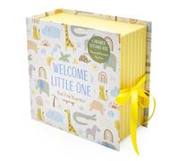 Lullaby Animals - Caja de recuerdos de bebé con 6 cajones para recuerdos de recién nacido, regalo para bebé con cierre de cinta