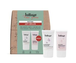 LULLAGE - Pack Rutina Anti-Brillos Purexpert Solution 40 ml + In Love Detox Mask 40 ml, Crema Hidratante y Mascarilla Detoxificante, para Piel Bonita, Mate y sin Brillo, Piel Mixta-Grasa