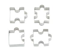 Lullaxy Molde de acero fondant Cookie Cutter Cake Cutter Puzzle Cutter 4 piezas