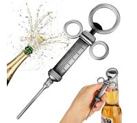 LULLEA Abridor de botellas con jeringa, regalo para enfermeras, médico, estudiante de medicina, enfermera, calendario de Adviento, regalo de Navidad, color plateado