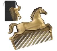 LULLEA Peine para el pelo con forma de caballo, regalo para amantes de los caballos, mujeres y hombres, bronce