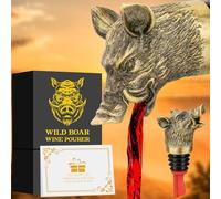 LULLEA Wild Boar Head - Aireador de vino 2 en 1, vertedor y tapón para hombres y mujeres, regalos de caza para cazadores, vertedor de botellas de licor, boquilla para bebidas alcohólicas, accesorios