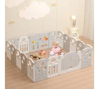 LulliSpace Corral de juegos para bebés, para niños y niños pequeños, centro de actividades para niños, patio de juegos de seguridad, valla de bebé con patrón para interiores y exteriores con panel de