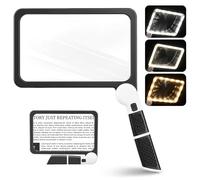 Lullu Lupa para Leer Libros con Luz Led, 5X Lectura Plegable de Mano Grande | Magnifying Glass con 48 LED y 3 Modos de Atenuación para Personas Mayores y Baja Visión, Periódicos, Artesanía y Mapas