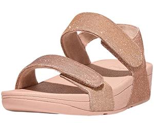 Lulu Adjustable Shimmerlux Back-Strap Sandals