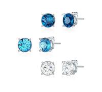 Lulu & Jane Pendientes azul / plata One Size EUR