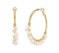 Lulu & Jane Pendientes dorado / blanco perla One Size dorado / blanco perla