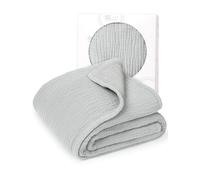 Lulu moon Manta de Muselina para Bebé - Unisex Manta de Bebé para Niños Cómoda Cochecito Manta 120x120cm(Gris Claro)