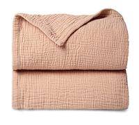 Lulu moon Manta de Muselina para Bebé - Unisex Manta de Bebé para Niños Cómodo Cochecito Manta 120x120cm(Rosa)