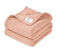 Lulu moon Manta de Muselina para Bebé - Unisex Manta de Bebé para Niños Cómodo Cochecito Manta 120x120cm(Rosa)
