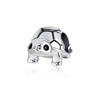 Luluadorn Abalorio de plata con forma de tortuga marina, compatible con pulseras Pandora, para mujeres, niños, niñas y niños, amor, corazón, llavero de océano