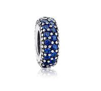 Luluadorn Cuentas de plata de circonita cúbica de color se adapta a pulseras Pandora para mujeres, esposa, niña, amor, San Valentín, pareja, dulce bebé piedra de nacimiento, Metal, circonita