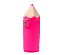 Lulubug Estuche de silicona con forma de bolígrafo, color rosa, estuche de silicona suave para lápices, estuche y portalápices, diseño de animales