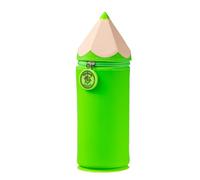 Lulubug Estuche de silicona - forma de bolígrafo verde | Estuche de silicona suave para lápices | Estuche para lápices y portalápices | Estuche de animales