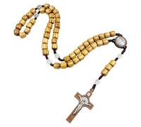 lulucross Rosario católico de madera de 10 mm bellamente empaquetado, ideal para orar y meditar, Talla única, Madera, No es una piedra preciosa