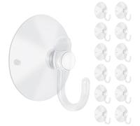 LuluEasy 22 ventosas grandes con ganchos, ganchos de plástico transparente de 2 pulgadas para ventana de cristal, pared, festivales, fiestas, decoración de carnaval, puerta, baño, cocina
