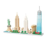 LULUFUN Juego de Bloques de Construcción, Arquitectura de Nueva York Skylines Kit de Construcción, Mini Juego de Construcción para Adultos, Regalos de Juguete para Cumpleaños, Navidad, Año Nuevo