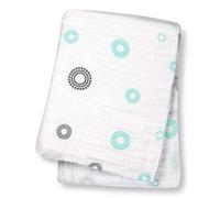 Lulujo - Lange mousseline - Cercles bleu/gris - Tissu - 121-000-006