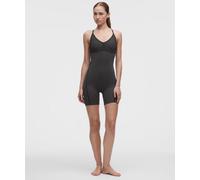 lululemon - Bodi con Tirantes Finos Salutations para Yoga para Mujer - 15 cm - Acanalado - Color Negro/Gris - Talla Chica