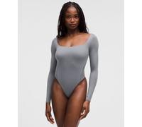 lululemon - Bodi de Manga Larga y Escote Cuadrado para Mujer - Color Gris - Talla XL