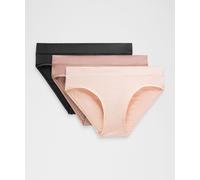 lululemon - Braga de Bikini Underease de Talle Medio Pack de 3 para Mujer - Malla - Color Negro - Talla XL