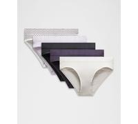 lululemon - Braga de Bikini Underease de Talle Medio Pack de 5 para Mujer - Malla - Color Negro/Gris - Talla XS