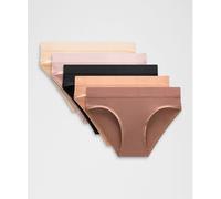lululemon - Braga de Bikini Underease de Talle Medio Pack de 5 para Mujer - Malla - Color Negro/Rosa - Talla Chica