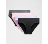 lululemon - Braga de Bikini Underease de Talle Medio Pack de 5 para Mujer - Malla - Color Negro/Rosa - Talla XL