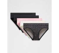 lululemon - Braga de Bikini Underease de Talle Medio Pack de 5 para Mujer - Malla - Color Negro/Rosa - Talla Mediana