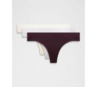 lululemon - Braga Estilo Tanga de Talle Medio Underease Pack de 3 para Mujer - Malla - Color Negro - Talla XS