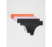 lululemon - Braga Estilo Tanga de Talle Medio Underease Pack de 5 para Mujer - Color Negro/Blanco - Talla Mediana