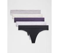 lululemon - Braga Estilo Tanga de Talle Medio Underease Pack de 5 para Mujer - Malla - Color Negro/Gris - Talla XS