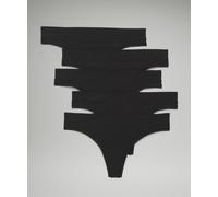 lululemon - Braga Estilo Tanga de Talle Medio Underease Pack de 5 para Mujer - Malla - Color Negro - Talla XL
