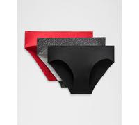 lululemon - Braga Invisiwear de Corte Bikini de Talle Medio Pack de 3 para Mujer - Algodón Pima - Color Negro/Blanco/Gris - Talla Grande