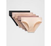 lululemon - Bragas Invisiwear de Corte Bikini y Talle Medio Pack de 5 para Mujer - Algodón Pima - Color Negro/Rosa - Talla XL