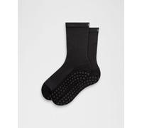 lululemon - Calcetines de Media Caña con Agarre Find Your Balance Unisex - Malla - Color Negro - Talla XL