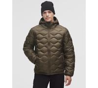 lululemon - Featherweight 900 Down Fill Quilted Hooded Jacket para Hombre - Ripstop - Color Cafe/Verde - Talla Grande