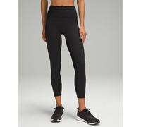 lululemon - Mallas de Talle Alto Wunder Train Paneles de Raso para Mujer - 64 cm - Everlux - Color Negro - Talla 10
