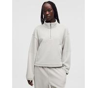 lululemon - Plush Velour Oversized Half Zip para Mujer - Forro Polar - Color Gris/Blanco - Talla XS